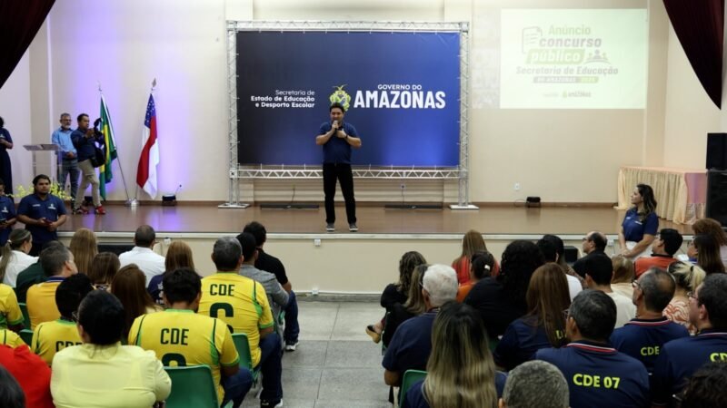 Secretaria de Educação anuncia concurso público com 7,8 mil vagas para fortalecer o ensino no Amazonas