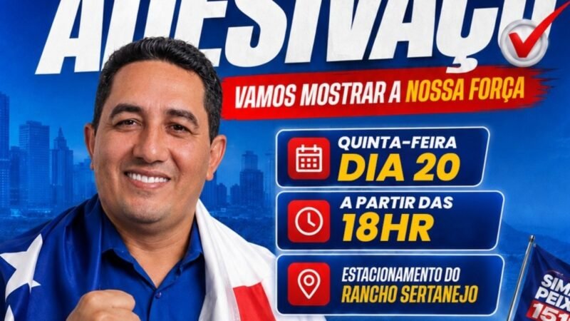 Simão Peixoto realiza adesivaço nesta quinta-feira (20/08) no Rancho Sertanejo